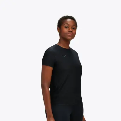 Hoka W Airolite Run Short Sleeve Black