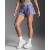 2XU Aero Hi-Rise 2-In-1 3 Inch Shorts Digital Lilac/White Reflective