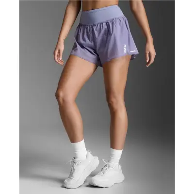 2XU Aero Hi-Rise 2-In-13 Inch Shorts Digital Lilac/White Reflective