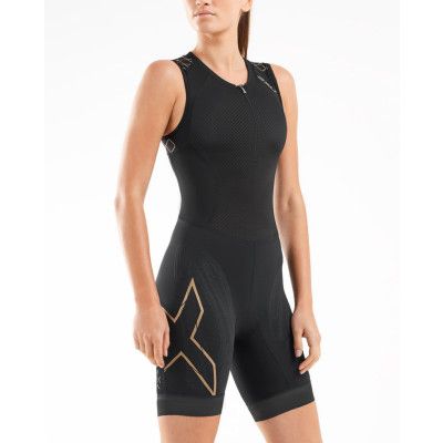2XU Compression Full Zip Trisuit Black/Gold