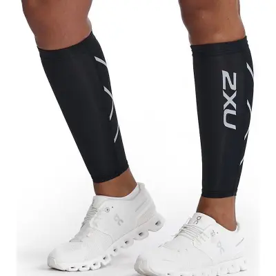 2XU Compression Calf Guards Unisex Vadskydd Black/Black, XL
