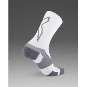 2XU Vectr Light Cushion Crew Socks White/Grey