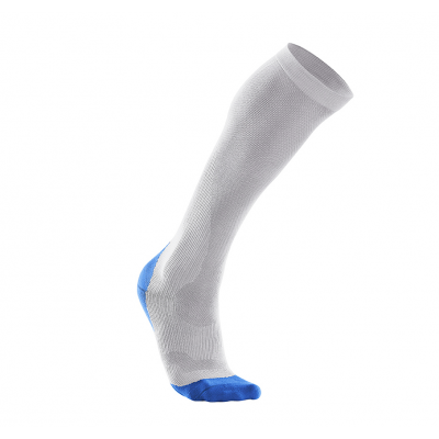 Comp Perform. Run Sock-M, White/Vibrant Blue, S,  2xu