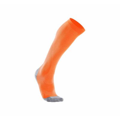 Comp Perform. Run Sock-W, Fluro Orange/Limestone Grey, L,  2xu