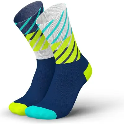 Incylence Running Diagonals Socks Navy Canary - 35-38