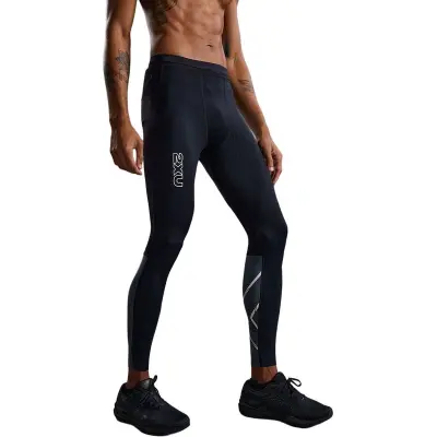 2XU Light Speed React Compression Tights M Löpartights Black/White Reflective, S