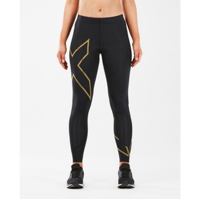 2XU Mcs Run Compression Tights Women  Black/Gold Reflective