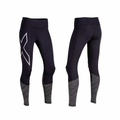 2XU Mid-Rise Reflect Compression Tights W  Black/Silver Reflective  - Utförsäljning