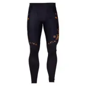 A400 Mens Long Tights, Black/Gold, Ss,  Skins