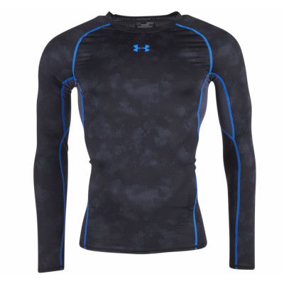 Armour Hg Ls Comp Printed, Black, S,  Under Armour