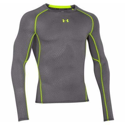 Armour Hg Ls Comp Printed, Graphite, Xxl,  Under Armour