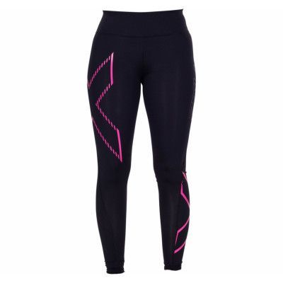 Bonded Midrise Comp Tights-W, Black/Fracture Fuchsia, Xxl,  2xu