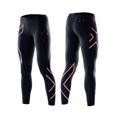 Comp Tights-W, Black/Baby Pink Logo, Xst,  2xu