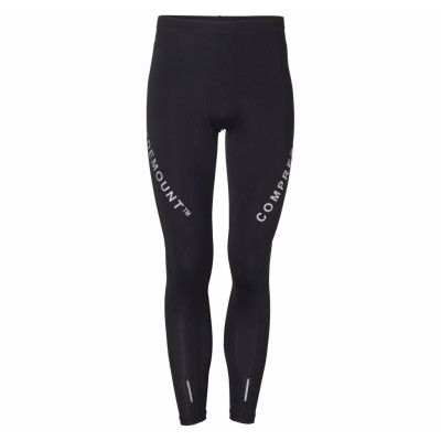 Compression Long Tights, Black/Silver, L,  Löpning