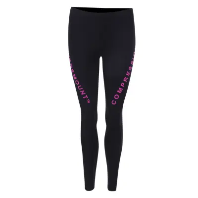 Compression Long Tights W, Black/Fresh Pink, 38,  Tights
