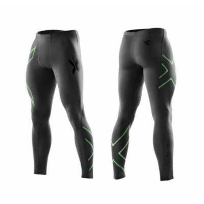 Compression Tights -M, Black/Fairway Green, Lt,  2xu