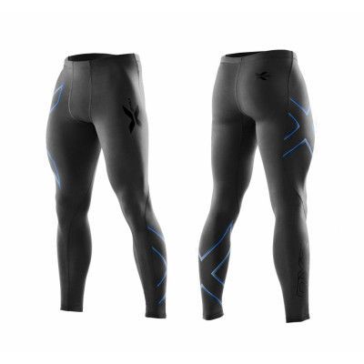 Compression Tights -M, Black/Pacific Logo, L,  2xu