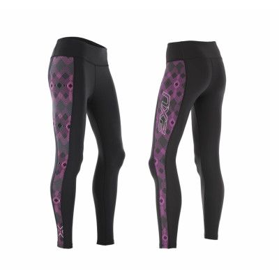 Fitness Compression Tights-W, Black/Geo Fandango Pink 2xu, Xs,  2xu