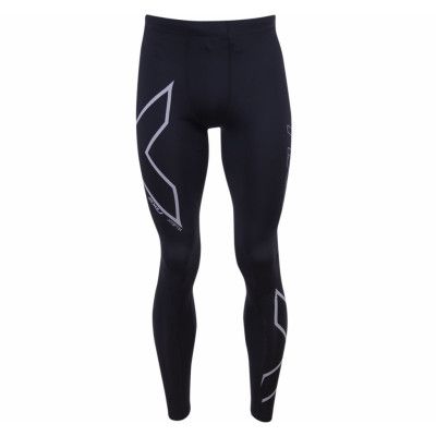 Hyoptik Comp Tights-M, Black/Silver Reflective Logo, Lt,  2xu