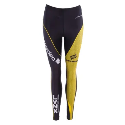 Lynx Compression Tights W, Black/Yellow, 38,  Löparkläder