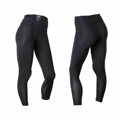 Mid-Rise Compression Tights- W, Black/Dotted Black Logo, L,  2xu