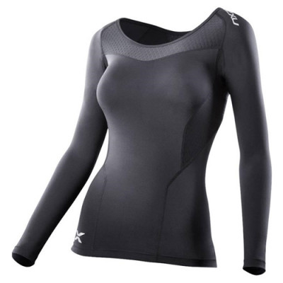 2XU Compression L/S Top W  Black/Black - sista stl