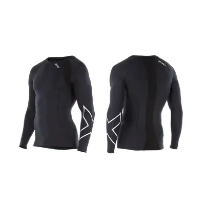 Compression L/S Top-M, Black/Silver, L,  Varumärken