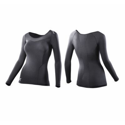 Compression L/S Top-W, Black/Black, M,  2xu