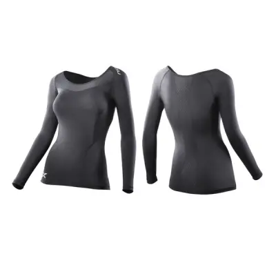 Compression L/S Top-W, Black/Black, Xs,  2xu