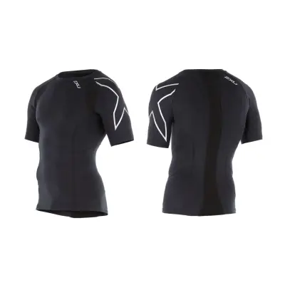 Compression S/S Top-M, Black/Silver, M,  Varumärken