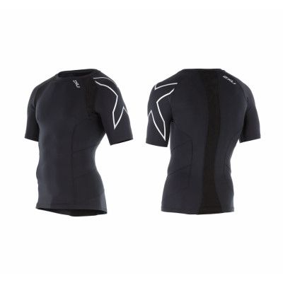 Compression S/S Top-M, Black/Silver, Xxl,  2xu