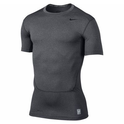 Core Comp Ss Top 2.0, Carbon Heather/Black, L,  Nike