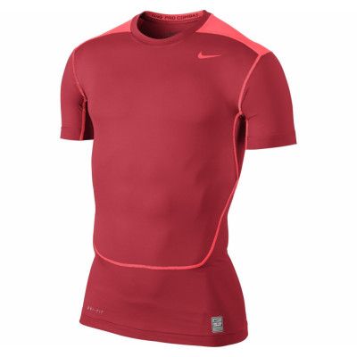 Core Comp Ss Top 2.0, Daring Red/Hot Lava, L,  Nike