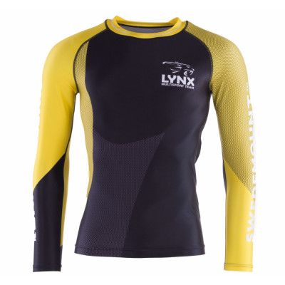 Lynx Compression Shirt  M, Black/Yellow, Xl,  Träningskläder