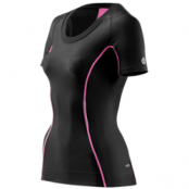 Skins A200 Womens Top Short Sleeve - Kompressionströja - Black/Pink