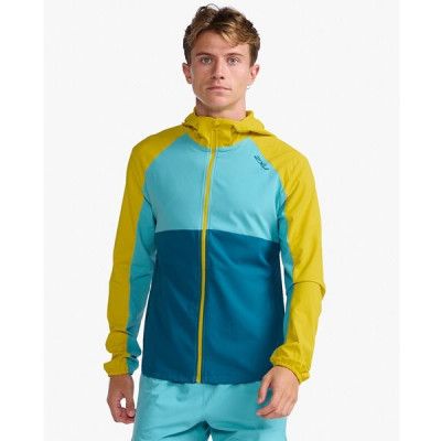2XU Aero Jacket Men Sulphur/Oceanside Reflective
