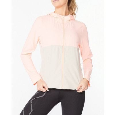 2XU Aero Jacket Women Pop Coral/Oatmeal Reflective