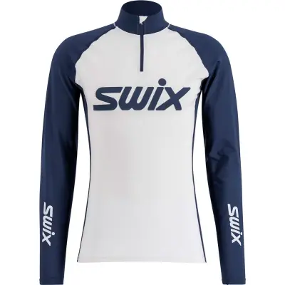 Swix RaceX Dry Half Zip M Underställ Tröja Bright White/Dark Navy, M