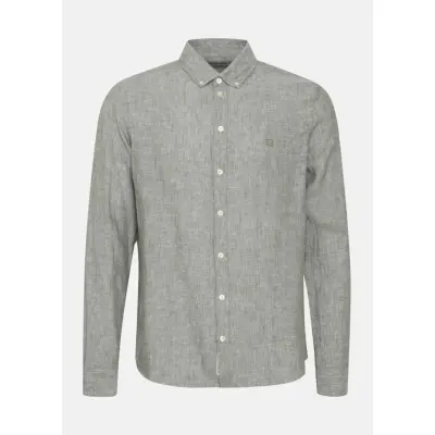Anton Bd Ls Linen Shirt, Agave Green, L,  Långärmade Skjortor