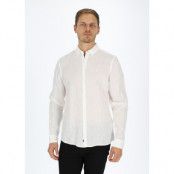 Anton Bd Ls Linen Shirt, Bright White, Xl,  Långärmade Skjortor