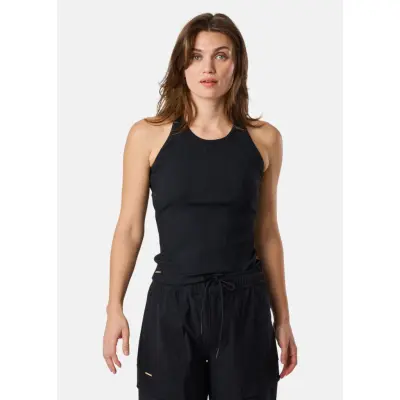 Boston Rib Tank Top, Black, 36,  Linnen