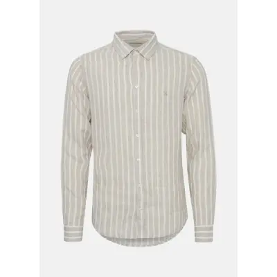 Cfanton 0071 Ls Bd Striped Lin, Chateau Gray, L,  Långärmade Skjortor