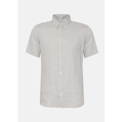 Cfanton 0071 Ss 100% Linen Shi, Chateau Gray, L,  Kortärmade Skjortor