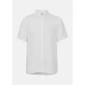 Cfanton 0071 Ss 100% Linen Shi, Snow White, M,  Kortärmade Skjortor