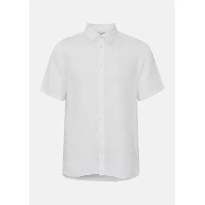 Cfanton 0071 Ss 100% Linen Shi, Snow White, M,  Kortärmade Skjortor