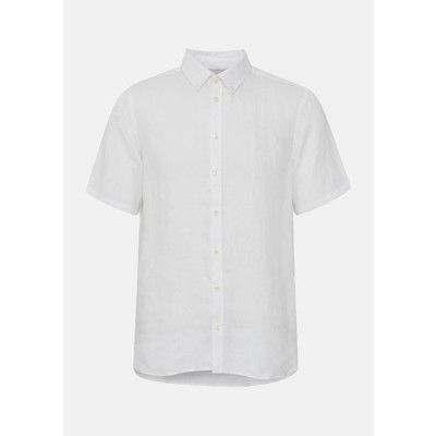 Cfanton 0071 Ss 100% Linen Shi, Snow White, S,  Kortärmade Skjortor