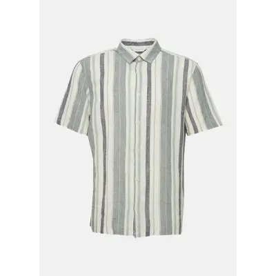 Cfanton Ss Linen Mix Shirt, Feldspar, L,  Kortärmade Skjortor