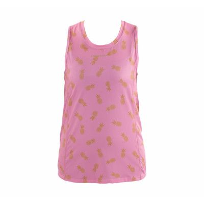 Gym Singlet Jr, Pink Golden Pineapple, 130,  Toppar