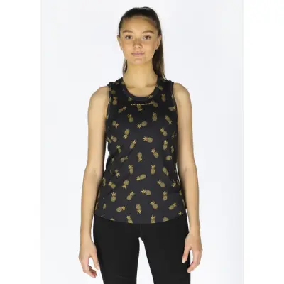 Gym Singlet W, Black Golden Pineapple, 46,  Swedemount