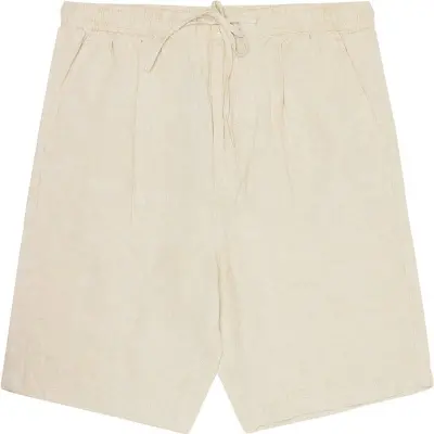 KnowledgeCotton Apparel Fig Loose Linen Shorts Light Feather Gray